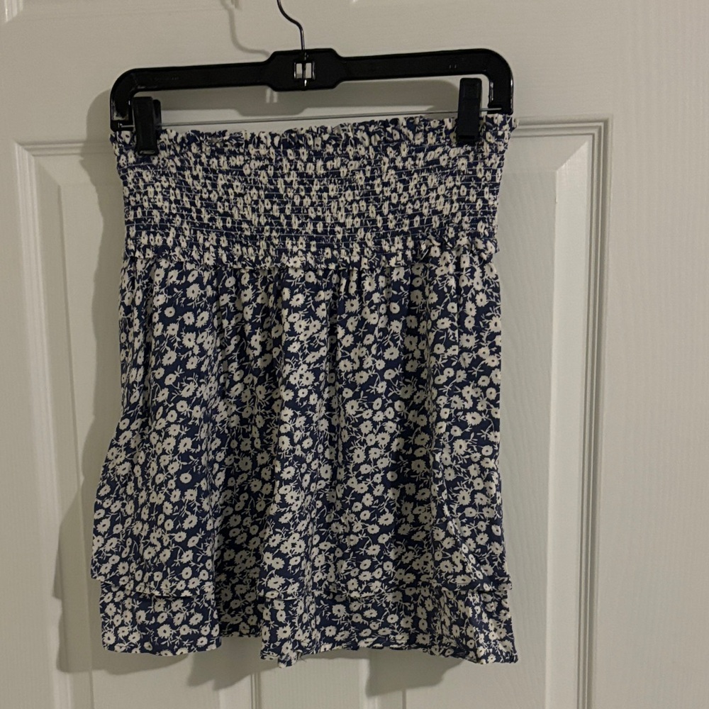 Rails Blue and White Floral Mini Skirt